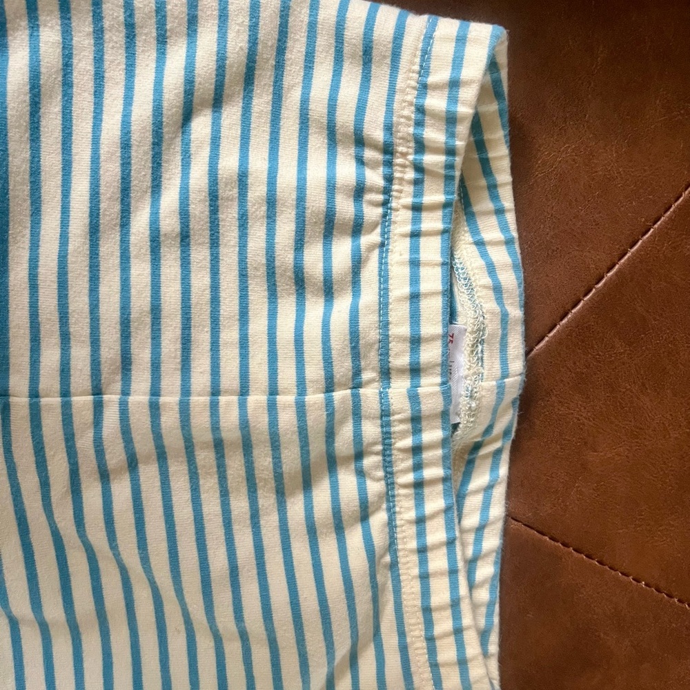 Hanna Andersson Blue and Cream Leggings with Stripes Size 12-18 Months - Picture 7 of 7